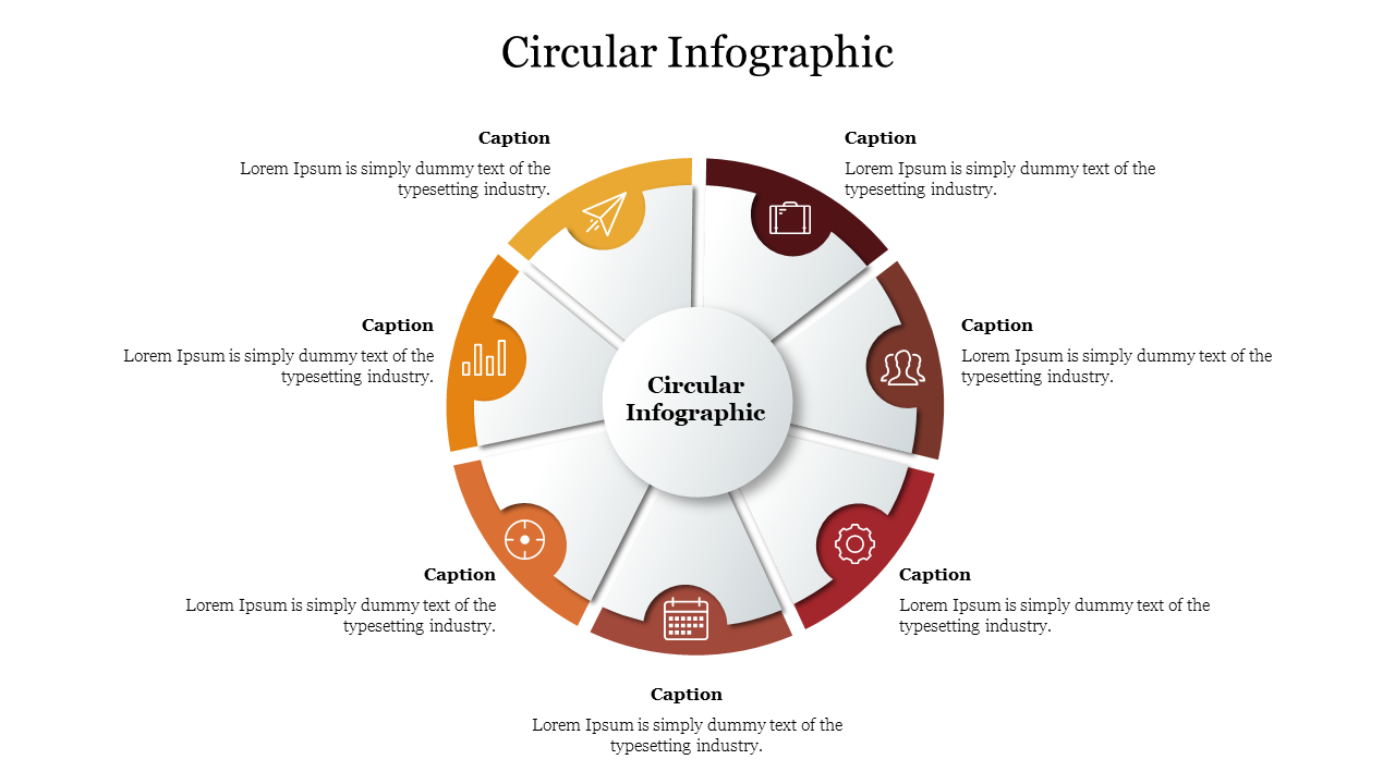 Circular Infographic PowerPoint Template With Seven Nodes